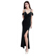 He Yangyu nightclub dress nightclub work clothes foot bath foot bath technician work clothes long skirt sauna suspender evening dress 3883 black S suggest 80-95 Jin [Jin equals 0.5 kg]