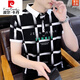 皮尔卡丹（pierre cardin）休闲百搭翻领POLO衫潮流字母印花男士短袖T恤2025夏季新款上衣服 F9226卡其  M (约90-105斤可穿)