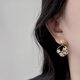 Shijun (SHIJUN) non-pierced ear clips, high-end, light luxury, shell flower hollow earrings, versatile earrings for women, imitation pearl niche, mosquito coil disc ear clips, a pair of whitening and sexy