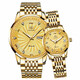 
OLEVS Swiss certified couple watches A pair of fully automatic mechanical watches waterproof and luminous trends Top 10 famous watches for men and women. Upgraded version 6630 couples full gold free engraving