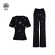 TCH light luxury hot diamond casual temperament design luxury style slim fashion suit women T75B07E1027 black L 110-125Jin Jin is equal to 0.5 kg