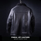 PJL Father's Day gift for dad and husband, practical men's lapel leather jacket, off-season event, black L (145Jin Jin equals less than 0.5kg)