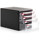 
Deli/9795 desktop file cabinet transparent drawer office storage cabinet storage box plastic a4 with lock 4 layers 9794 dark gray default