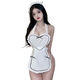 Laitlvck lencería sexy sexy hanfu maid pijama suspender falda corta seductora jugador de camiseta de uniforme 679 púrpura [sin calcetines] por talla