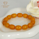 Jiale old beeswax bracelet for men and women, chicken oil yellow amber barrel bead bracelet, Baltic sea beeswax accessories, genuine gift for girlfriend, about 12.9-13.9g, 14 pieces
