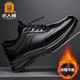 Old men's toe-layer cowhide sports shoes, autumn and winter velvet cotton shoes, soft-soled casual leather shoes for men, black (four seasons) 40