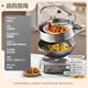 Midea titanium ceramic electric wok, electric steamer, dormitory cooking pot, special split type for cooking, household multi-functional all-in-one electric hot pot frying pan 5.5L multi-purpose pot HCG3218S with steamer