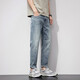Danjun Summer Jeans delgados Pantalones recortados para hombres Color de alta gama Old Super Soft Cónico Harlan Pantalones pequeños 3291 29