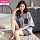 Modal 2025 bequemer Pyjamas für Frauen im Sommer reines Baumwoll-Kurzarm-Shorts zweiteiliger Set aus Baumwoll-Summer-Home-Kleidung YZT9859 XL Frauenstil