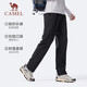 骆驼（CAMEL）薄绒直筒男裤防泼水休闲运动长裤子 C15CABLH036 幻影黑 XXL