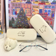Line puppy glasses box cartoon line puppy cream glasses box high-value simple portable compression elliptical cassette