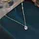LAOMIOO 925 Collar de caída de agua de plata esterlina para mujeres 2025 Nuevo diseño de nicho de lujo Collar sensorial de clavícula sensorial 925 Collar de caída de agua de plata esterlina - Plata