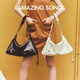 Amazing Song Yisong Chen Duling's same style women's bag Donut HOBO small light luxury big-name bag cowhide shoulder crossbody bag