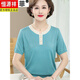 Hengyuanxiang Mom m Summer T-shirt à manches courtes tricots minces à manches courtes de l'âge moyen à la mode de glace à la mode de la mode des femmes d'âge moyen 9757 rouge M recommandé 80-95jin [Jin est égal à 0,5 kg]