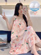 睡裙女夏季自带胸垫冰丝凉感吊带睡衣夏天女士甜美可爱家居服春秋 1355可拆卸胸垫# M 75-100斤