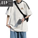 Jeep Spirit American Retro Kurzärärmelte T-Shirt Herren Sommer 2025 Neues loses Design Nische japanische Ins-Top [3899* Lion Dance] Weiß M 85-120jin [Jin ist gleich 0,5 kg]