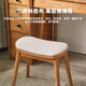 JIAYI solid wood dressing stool makeup stool makeup chair stool dressing table sitting stool makeup stool bench square stool cherry wood legs + gray seat surface