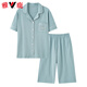 
Yalu Light Luxury New Pajamas for Women in Summer Thin Pure Cotton Short Sleeve Cropped Pants Home Clothing Women's Summer Outdoor Set 9898 M [80-100Jin [Jin equals 0.5 kg]]