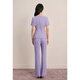 OBBLIGATO Summer Special Sweetheart Neck Diamond Button One-piece Cap Sleeve Design Top Taro Purple Women's Pants S