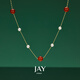 
Jay red sweater chain light luxury autumn and winter long necklace women's clothes hanging decoration lanyard pendant red agate sweater chain