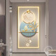 Frost Soul Light Entrance Hanging Painting Light Luxury Style Decorating Pintura Fulu Abstracto Mural Light Modern Entrance Puerta Sala de estar Corredor LP9357 50*10047 Estilo HD Black HD Micro-spray (marco de imagen cepillada de metal +
