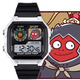 Die kleine Monsterfigur um das Tierkreiszeichen des Tierkreiszeichens des Schweins Dämon -Kröte Elektronische Uhr Electronic Watch Student Was Waterfood Männer und Frauen geben Geschenke [Mode Silber Schwarz] D15689 Elektronische Uhr [importierte Bewegung + Super Long Standby] Geschenkbox