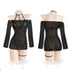 Fei Mufeng Condom sous-vêtements sexy SM sans enlever le pyjama Passion Tempation de grande taille Vêtements de carrosserie sur le lit Men de datation Officier de robe [Suit de la reine] Mateh Mesh + Coins + Anneaux de jambe, taille moyenne [poids suggéré 80-120 Jin [Jin est égal à 0,5 kg]]]