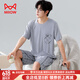 Catman (Miiow) Pajama modal Menal's Men's Summer Shorts à manches à manches à manches pour les jeunes Minume Summer décontracté LoUS SIGHTS 6623 L