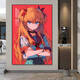 Evangelion hanging painting Asuka Ayari decorative painting Number 1 mobile anime girl's porch painting EVA11 80*12035MM thick aluminum alloy brushed gold