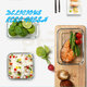 Imported Grid Frischwachtschüssel Mikrowelle Lunchbox Temperiertes Glas Rechteckige Frischwachtbox Student ohne Raster rechteckig 695 ml