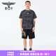 Junge London Spring- und Sommer Männer und Frauen gleiche Style Casual Hosen Goldgepresste Eagle Wings Print Shorts N14984 Silber XS
