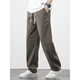 LEE KIDS new mulberry silk casual pants men's spring and summer straight trousers Lycel's cool and breathable high street trendy men's wide-leg pants 9901 black S (80Jin[Jin equals 0.5 kg])