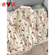 Yalu Pure Cotton Gauze Pyjamas pour femmes Pantalons à manches courtes Été trois pièces Sweet Cherry Cardigan Vêtements à domicile printemps et automne Yunduo Cotton-9905 # Black Love Treece Set M [Suggestion 75-100jin [Jin est égal à 0,5 kg]]]