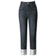 Meijiaodi 9272 Jeans de style chinois 8 quart pantalon pour femmes slim pantalon radieux à la mode 2025 été noir 27