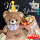 Yunya plush doll bouquet little bear gift for girls Chinese Valentine's Day gift children bear doll doll friends holiday birthday gift scarf bear + birthday hat + bouquet + gift bag