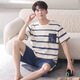 
UKUHPK men's summer thin cotton pajamas large size loose home clothing set D1990 (A679) M (recommended 80-115Jin [Jin equals 0.5 kg])