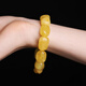 Yanyun Jewelry Shape-shaped Beeswax Bracelet Natural Raw Stone Amber Full Honey Chicken Butter Yellow Buddha Bead Single Circle Bracelet for Men and Women 20-23g