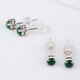 XIANGZHENFU JEWELRY 925 silver inlaid jade cabochon earrings full of green jade earrings ice jade earrings for girlfriends and elders