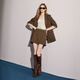 
Sancai 2025 autumn new skirt simple waist short skirt A-line skirt temperament simple commuting M coffee color pre-sale [payment within 15 days] sent M 160/68A