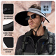 JIUMU sun protection hat men's sun hat large head circumference fishing hollow hat mountaineering hat summer outdoor anti-UV sun hat