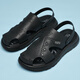 Xi and Han summer large-size men's shoes 45 bag-toe men's sandals 46 larger and widened two-wear sandals casual outdoor beach shoes 15602 black 46