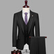 
TPZBWG high-end brand suit suit set for men 2025 new business casual groom groom dress three-piece set black and gray three-piece set M 95-105Jin [Jin equals 0.5 kg]