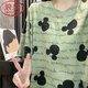 浪莎（LangSha）睡裙女夏季睡衣纯棉短袖大码胖mm200斤翠绿纯色春秋天凉感家居服 BF-1049-2-浅灰色 均码 (80-200斤)