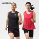 Macondo summer men and women running sports vest 3 generations thin breathable quick-drying training fitness sleeveless T-shirt top black-Men M