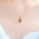 CAOX Jewelry 18K Gold Pendant Necklace Love Small Burnt Blue Craft Dream List Ocean Heart Necklace 18K Gold Pendant