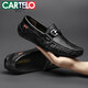 Zapatos de cuero para hombres genuinos de cuero para hombres, nuevos zapatos de hombres transpirables para hombres, suela suave, liviano, de un pie, zapatos de frijol de patada, hueco negro 9905 38 zapatos de cuero tamaño estándar