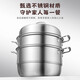 Thickened stainless steel thickened steamer multi-layer steaming stew steamer steamer fish pot steamed buns induction cooker gas stove special thickened soup steamer three layers 28cm