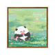熊猫花花diy填充涂色手工手绘涂鸦卡通丙烯油彩画装饰画 hy3888 60*60cm加厚实木内框+装饰外框