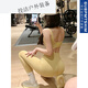 MieLanat Spring and Autumn Fitness Pants Women's Sexy Suspenders Colorful Pilates Yoga Wear Suit Yellow Suit S