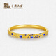 Zhou Dasheng National Treasure Blue and White Porcelain Gourd Gold Bracelet, Foot Gold Bracelet, Fu Lu Mianmian Gives Girl's Birthday Gift, Blue and White Porcelain Bracelet, 58#about 33.41g